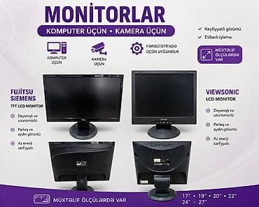 ViewSonic VA703b LCD monitor 2curdu ekran yeke olcub70 azn balca 60azn