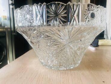 yuxuda xrustal qab görmek: Xrustal meyve qabi. Antika Bagema Tezedir. Hudurdu, icinin derinliyi — 1