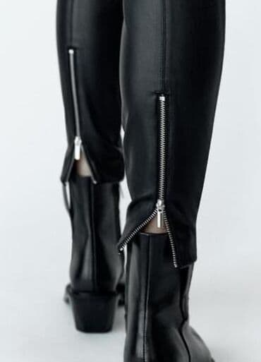 işlənmiş əşyalar: Zara deri şalvar Eslinde az geyilib yaxsı veziyyetdedir ama arxasında — 2