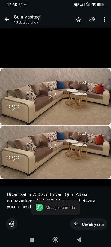 divan satisi: Künc divan, Açılan, Bazalı — 1