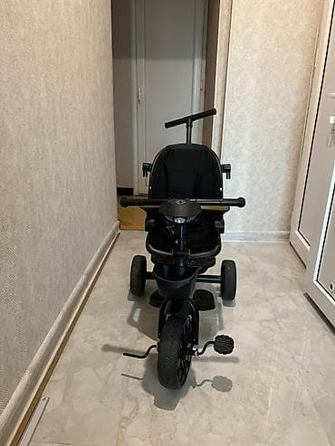 Şəhər velosipedləri: Uşaq üçtəkərli velosipedi – valideyn idarəetməli model - Rəng: qara - — 2