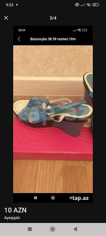 ayaggabı: Qadın basanoşka dəsti - Ölçü: 39 (bəzilərində 38-39 qeyd olunur) - — 3