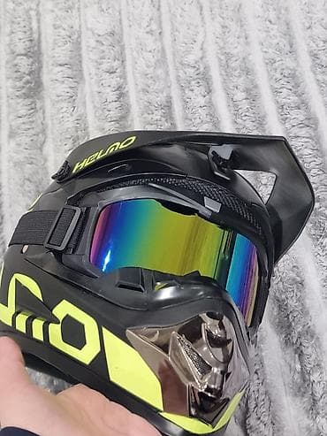 HELNO off-road/endurо kaskı + aynalı qoruyucu eynək dəsti - Növ