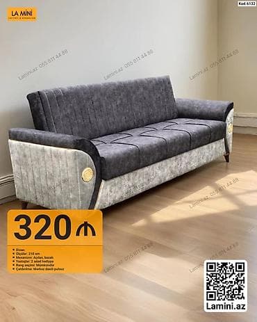yer divanlari: Məhsul: Divan - Ölçü: 210 sm - Mexanizm: Açılan, bazalı - Yastıqlar — 1