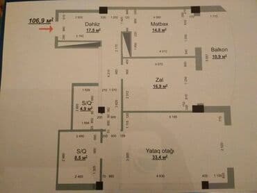 saray h mtk: 3 otaqlı, Yeni tikili, m. Nəriman Nərimanov, 106 kv. m — 2