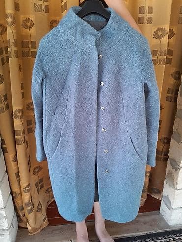 massimo dutti azerbaijan: Qadın palto - Rəng: boz-mavi (səssiz pastel ton) - Uzunluq: dizdən — 2