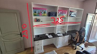 Düz masa, Stulsuz, Polkalı, Siyirməli, MDF — 2