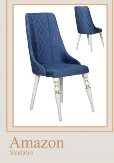 bag stullari: Qonaq otağı üçün, Yeni, Qatlanmayan, rəng - Göy Stul — 1