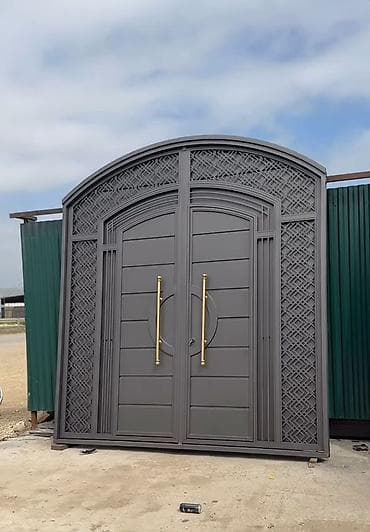 мох: Железо Дворовые ворота, Распашные, Механические, С фрамугой, цвет - Коричневый, Нет кредита — 1