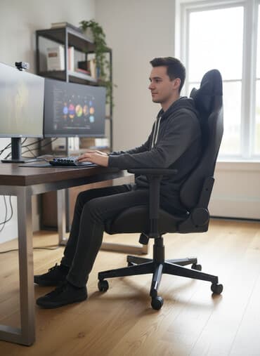 kompüter oturacağı: Yeni, Təkərli, Qolları tənzimlənir, Süni dəri — 1