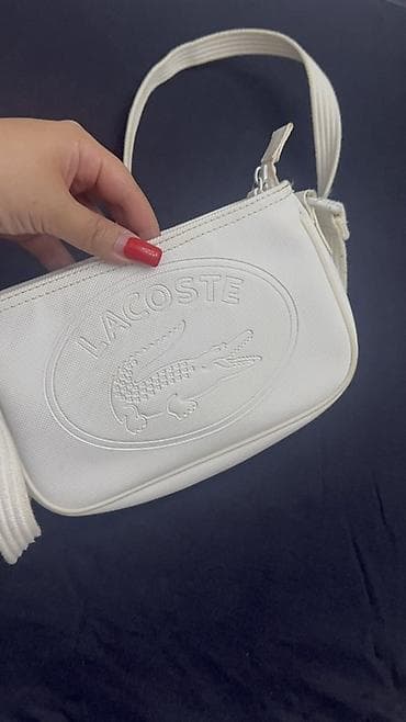 lacoste canta: Lacoste çiyin/çapraz çanta – ağ rəng - Brend: Lacoste (ön hissədə iri — 1