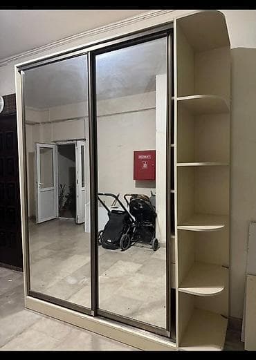 künc dolab: 2 qapılı, Güzgülü, Bej, Kupe, Düz dolab — 1