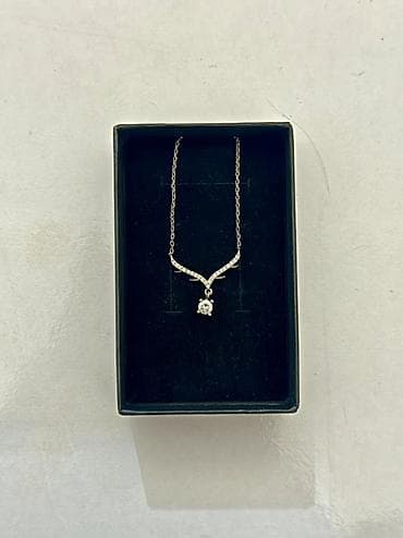 Zərif gümüş qadın boyunbağı - Rəng: gümüşü ton - Material: metal