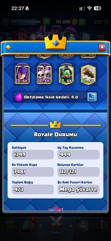 sep sekilleri: Clash Royale hesabı – yüksək səviyyəli, oyuna hazır profil - Kral — 3