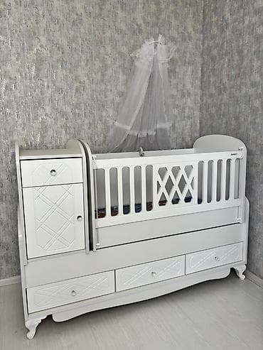 transformer divan: Aymimi brendinin çoxfunksiyalı beşik-dolab dəsti - Rəng: ağ - Korpus — 1
