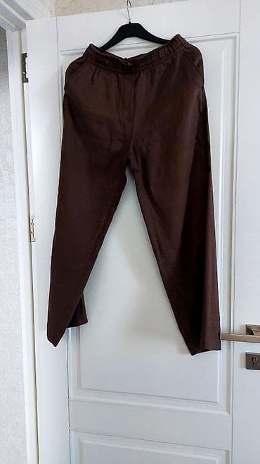 kətan şalvar qadın: Şalvar, Zara, S, rəng - Qəhvəyi — 3