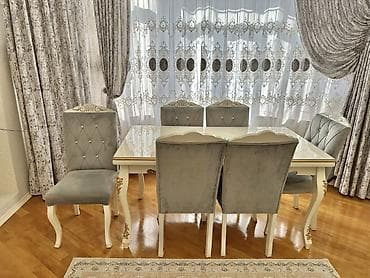 Qonaq otağı üçün, Açılan, Dördbucaq masa, 6 stul