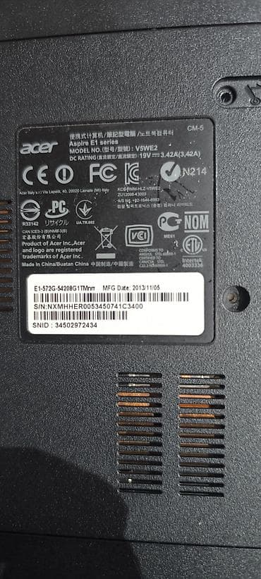acer liquid e2 duo: Acer Aspire E1-572G noutbuku(Ishlemir) - Model: E1-572G-54208G1TMnrr — 3
