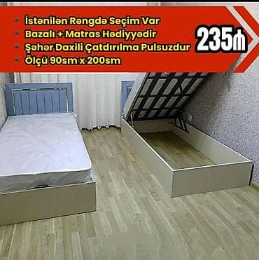 qatlanan carpayilar: Yeni, Təknəfərlik çarpayı, Bazalı, Matras ilə, Siyirməsiz, Azərbaycan — 3