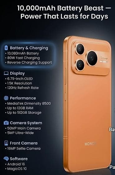 umiio s26 ultra: Honor 4C Pro Holly 2 Plus, rəng - Narıncı, Simsiz şarj — 10
