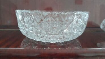 Termoqablar: Xrustal qablar 2 ədəd - Kristal şüşə - Dizayn: əl işi dərin kəsmələr — 2