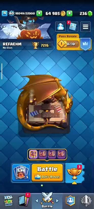 Clash Royale oyun hesabı - Kral səviyyəsi: 40 - Qızıl: 64 985 - Qaş