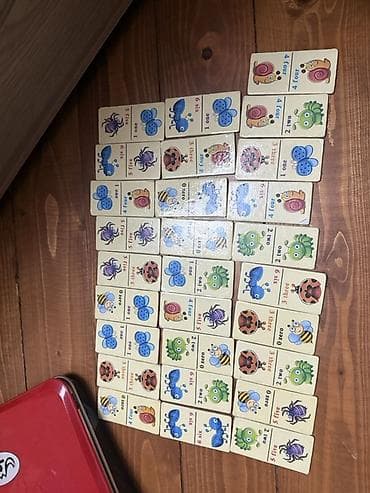 barbie evi oyuncak: “Insects Dominoes” uşaq domino dəsti - Mövzu: həşəratlar – kəpənək — 2
