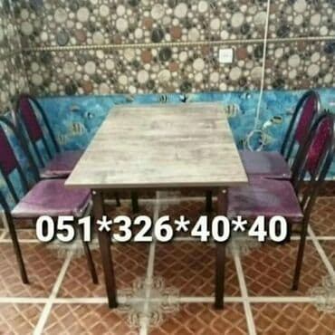 yazı masa: Qonaq otağı üçün, Yeni, Açılan, Dördbucaq masa, 4 stul — 21