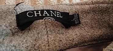 jaket turkce: Boz rəngli qadın jaketi - Brend: Chanel (etiketdə göstərilir), ölçü — 3