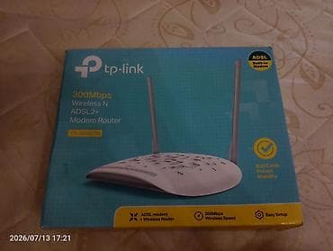 adsl modem: TP-Link TD-W8961N – ADSL2+ Wi‑Fi modem-router Xüsusiyyətlər: - Simsiz — 4