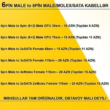 38 pin: 4/6/8/12/24pin/Molex/SATA Kabellər MƏHSULLAR TAM ORİGİNALDIR, OBTAVOY — 10