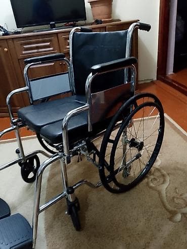 Tualet funksiyalı əlil arabası - Çərçivə: möhkəm xrom/metal