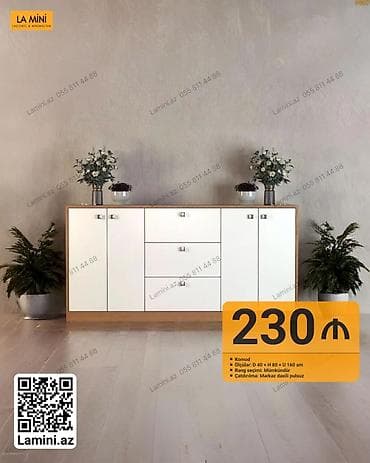 Məhsul: Komod - Ölçülər: D 40 x H 80 x U 160 sm - Dizayn: Minimalist — 1