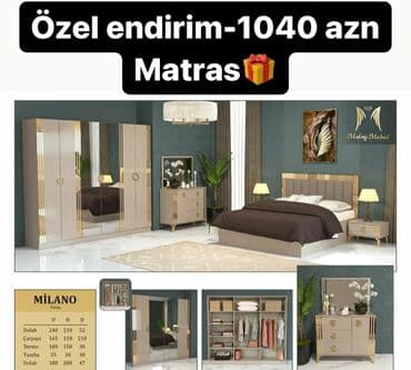 растущий стул: Двуспальная кровать, Трюмо, Шкаф, 2 тумбы, Азербайджан, Новый — 7