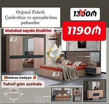 dəmir krovat: Yataq dəsti yeni — 1