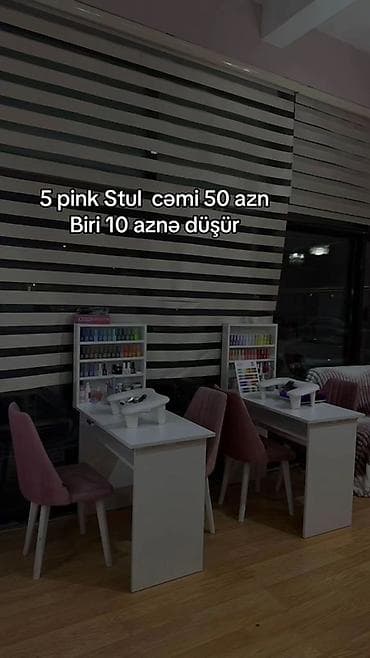 taxta ref: Məhsul: 5 ədəd çəhrayı (pink) stul Qiymət: - 5 ədəd birlikdə: 50 AZN — 1
