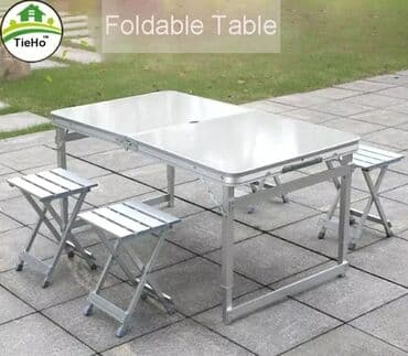 stol stul işlenmiş: Yeni, Dördbucaq masa, 4 stul, Açılan, Stullar ilə, Plastik, Çin — 1