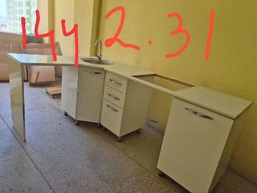 ders masa: Metbex mebeli əla vəziyətdə uzerində olçu 144*231 qaz,moyka,aaperator — 3