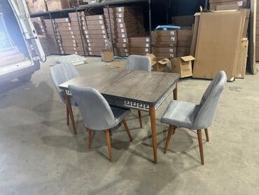 tap az masa ve oturacaqlar: Qonaq otağı üçün, Yeni, Açılan, Dördbucaq masa, 4 stul — 16