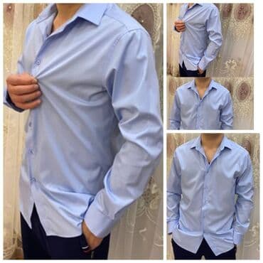 yaz köynəkləri: Mavi köynək -Bir dəfə geyinilib,razmer böyük olduğu üçün satılır,M — 1