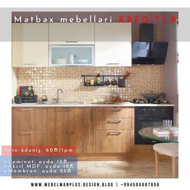 dekor qrup: Sifarişlə mətbəx dəsti, MDF, Kredit var, Pulsuz çatdırılma — 22