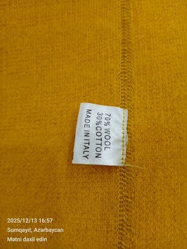 İtaliyada istehsal olunmuş qadın palto - Rəng: xardal/sarı - Parça