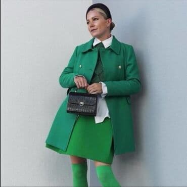 yun şalvar: Palto, Zara, M, L, rəng - Yaşıl — 1