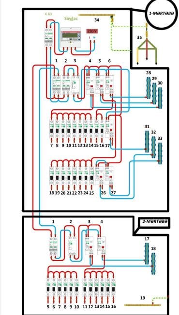 Генераторы: Elektrik dövrəsxemi ikimərtəbəli bina üçün elektrik naqillərini və — 4