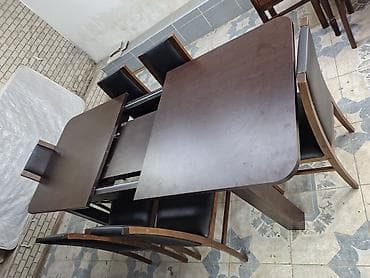 əl dreli: Qonaq otağı üçün, Açılan, Dördbucaq masa, 6 stul — 3