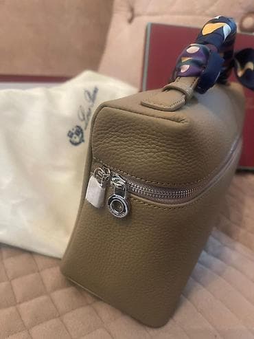 popitli çanta: Loro Piana qol çantası / kosmetik organizer - Material: təbii dənəli — 3