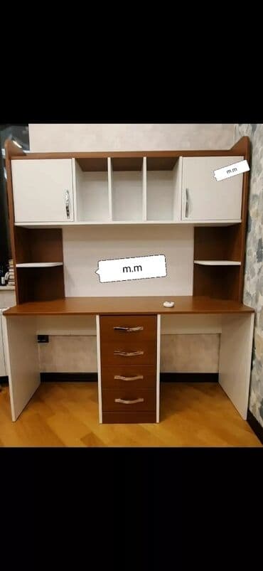 metbex masası: Oğlan və qız üçün, Yeni, Siyirməsiz, Yazı masası, Stulsuz — 2