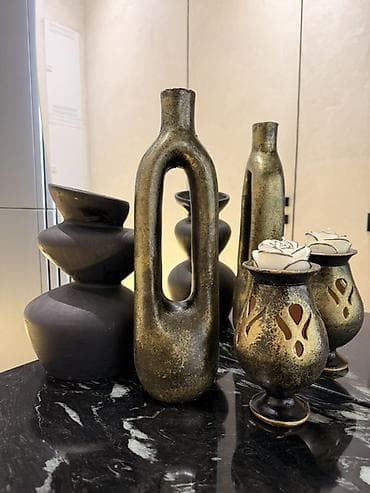 Digər ev dekoru: Dekorativ bəzək əşyaları dəsti - Material: keramika və şüşə - Rəng — 1