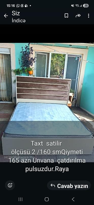 transformer yataq: Taxt satılır. - Ölçü: 200 × 160 sm - Başlıq: yumşaq parça ilə üfüqi — 1