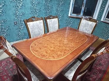 qoşa taxt: Qonaq otağı üçün, Oval masa, 6 stul — 3